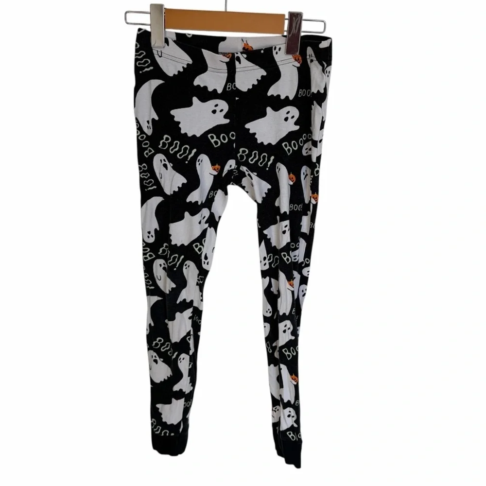 Old Navy Snug Fit Halloween Ghost Boo Pajamas Unisex kids XL Size 12 Black White - Picture 3 of 5